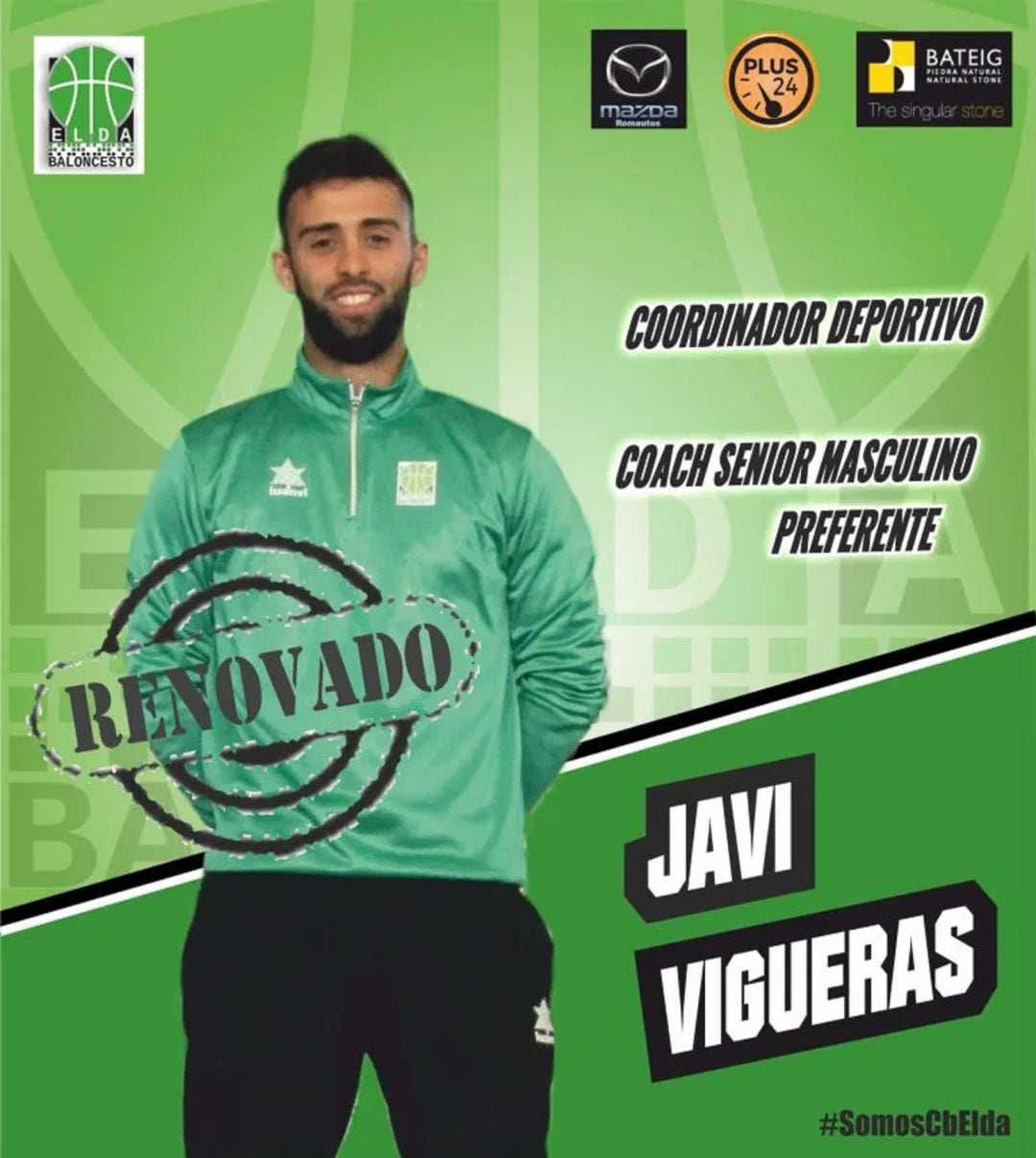 Javi Vigueras sigue al frente del C. B. Elda - Bateig Piedra Natural