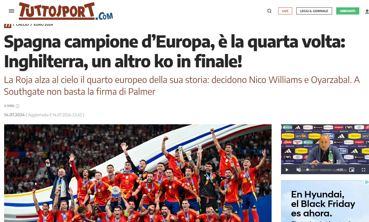 El diario Tuttosport analiza el partido.