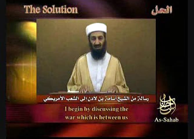 Imagen del nuevo vídeo en el que aparece Osama Bin Laden.