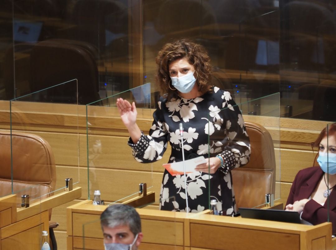 Leticia Gallego en una intervención en el Parlamento de Galicia