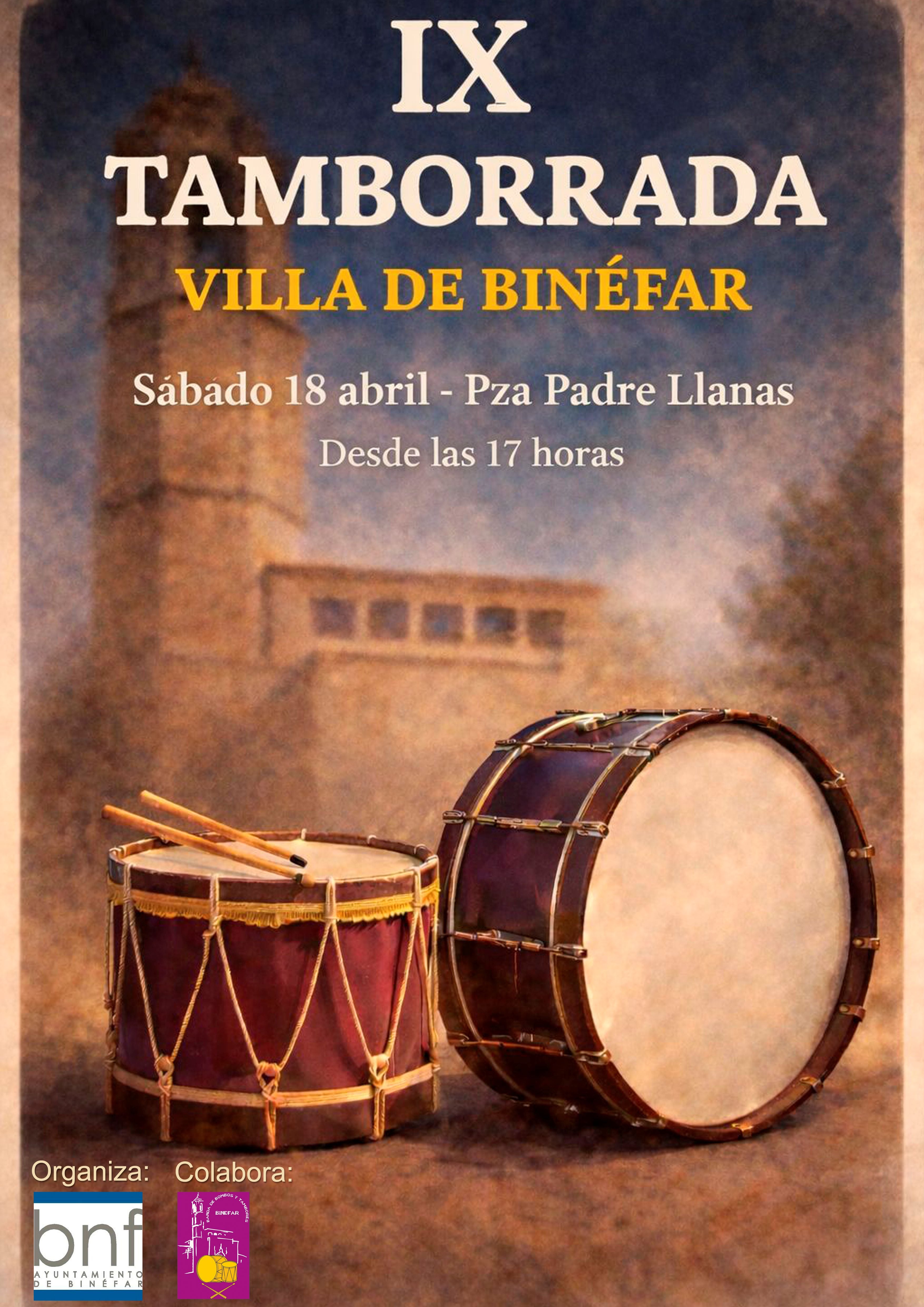 Cartel IX Tamborrada Villa de Binéfar