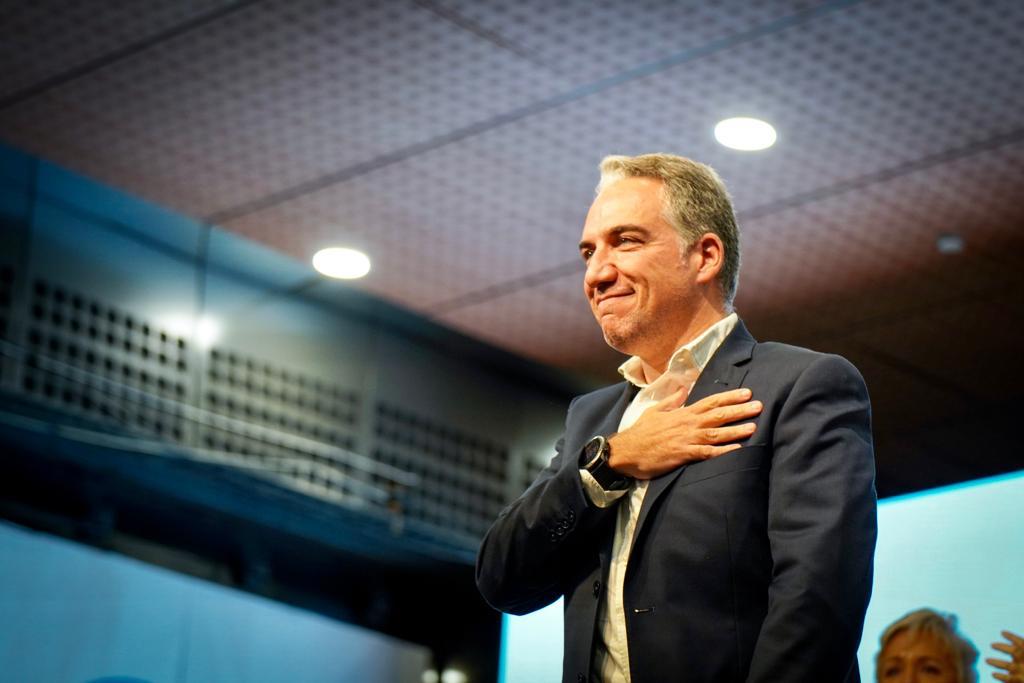 Elías Bendodo en su despedida en el 14 Congreso del PP de Málaga que se celebra en Marbella