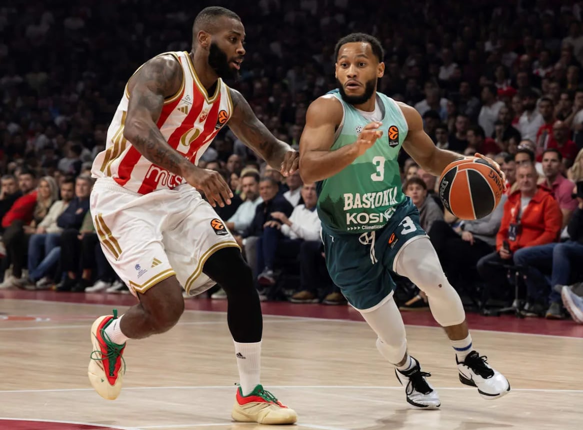 Markquis Nowell, durante el partido contra Estrella Roja en Belgrado.