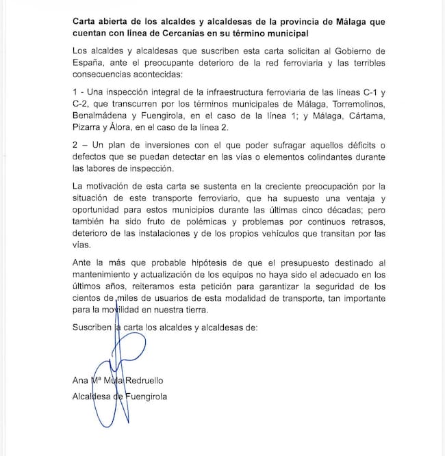 Cartas de los alcaldes de la Costa del Sol