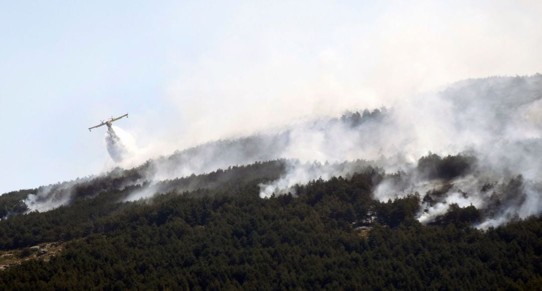 El incendio que afecta al Real Sitio de San Ildefonso-La Granja (Segovia) ha alcanzado &quot;alguna hectárea&quot; en la Comunidad de Madrid 