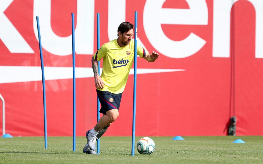 Messi, en su vuelta a los entrenamientos