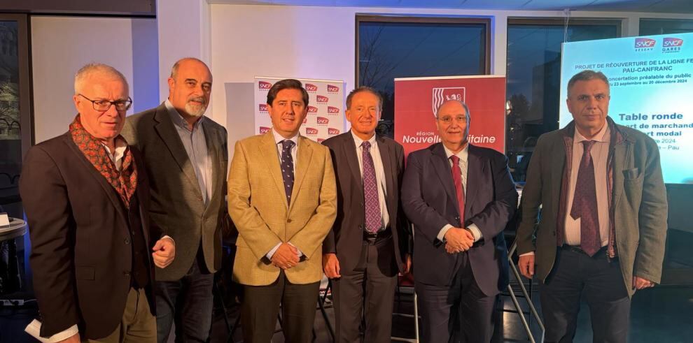 De izquierda a derecha, Jean Luc Gary, José María Sisó, Eduardo Corella, Luc Federman, Miguel Ángel Anía y Bruno Oliver