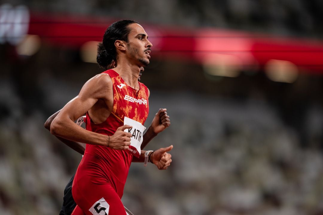 Mohamed Katir en la final de los 5.000m de Tokio 2020