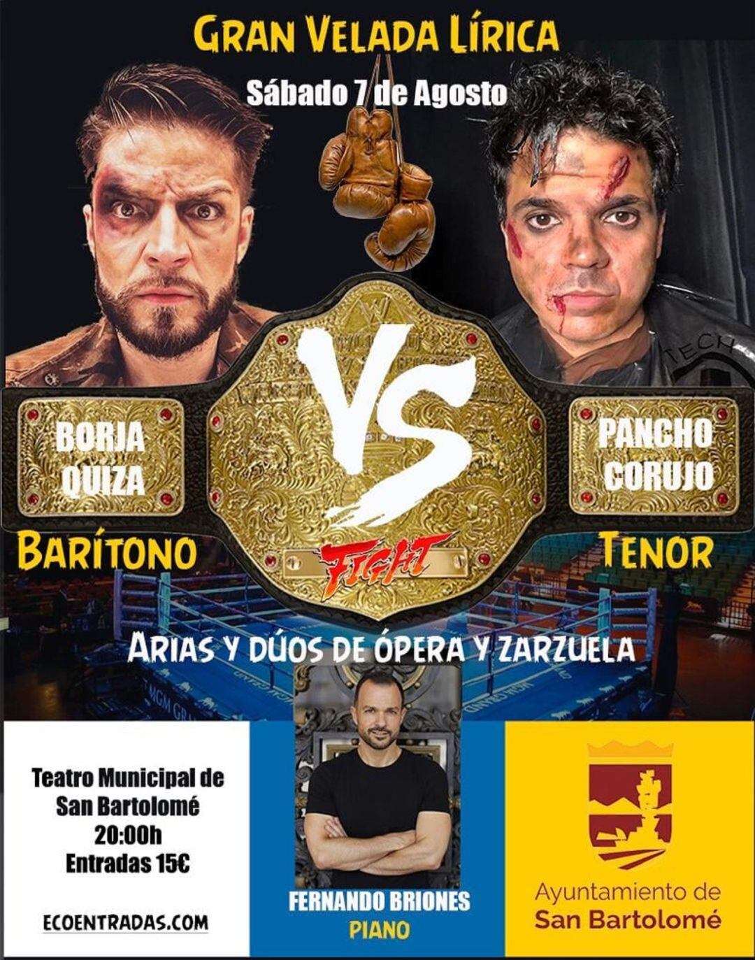 El barítono y el tenor se medirán sobre el escenario del Teatro de San Bartolomé este sábado. 