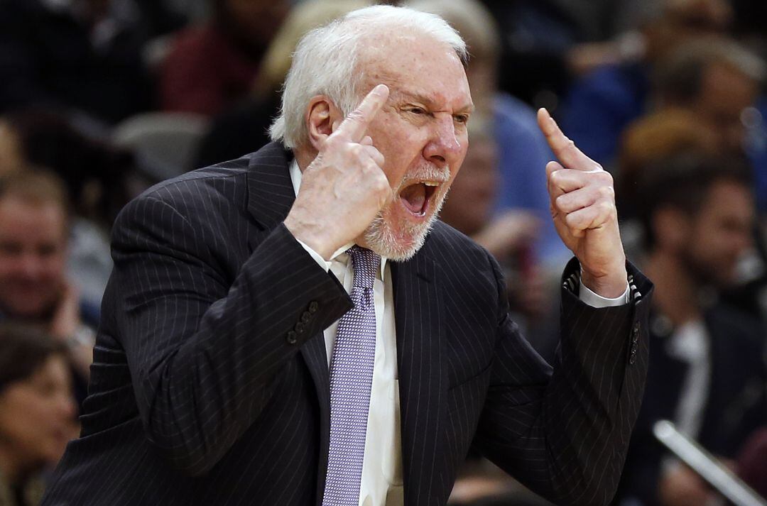 Popovich, en un partido de los Spurs.