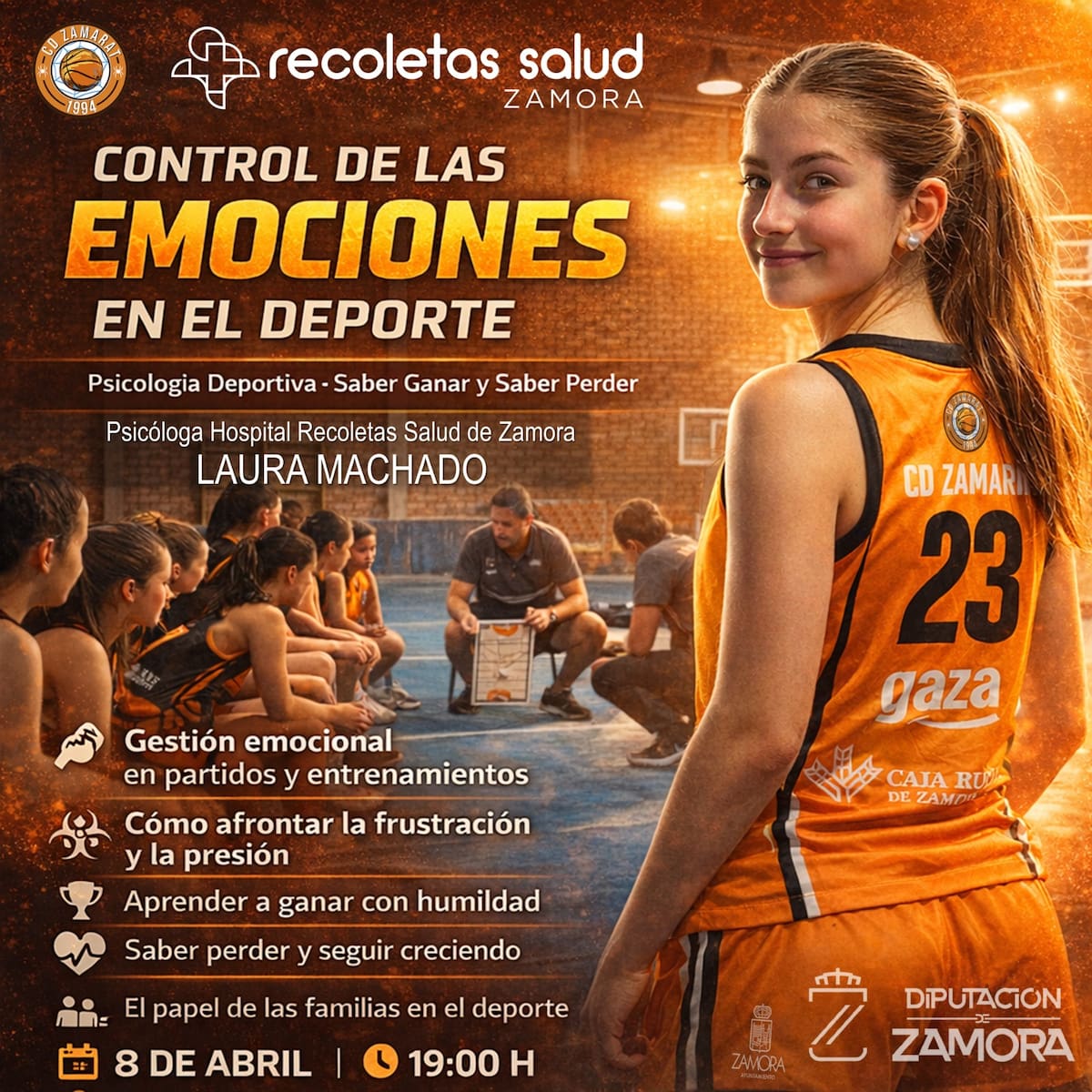 El Recoletas Zamora impulsa una charla sobre psicología deportiva y control emocional en el deporte