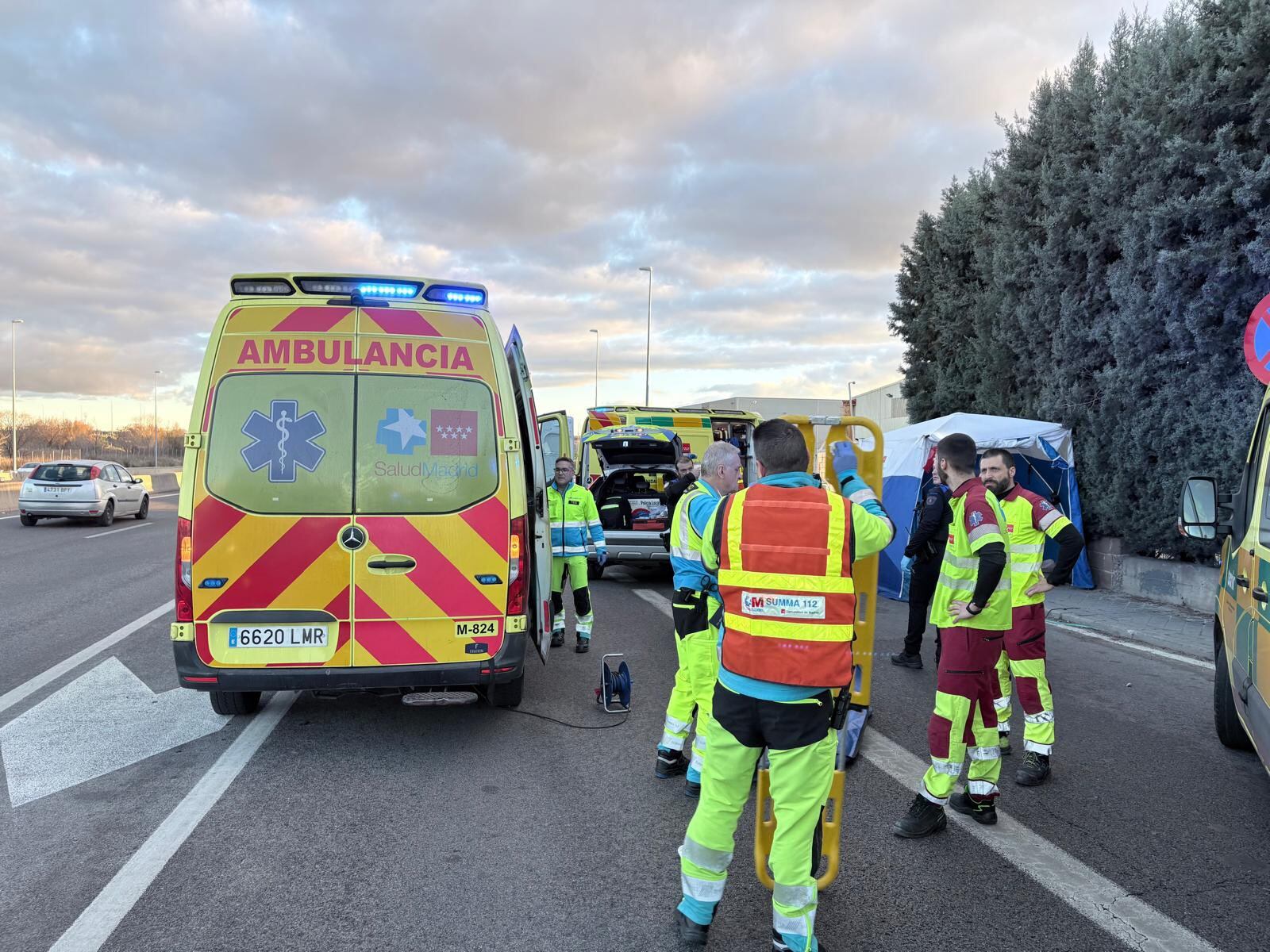 Los servicios sanitarios en la vía de servicio de la M-506