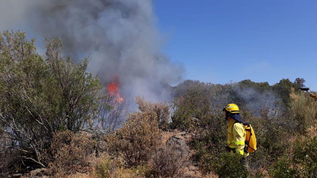 Uno de los focos del incendio de Villanueva del Rey