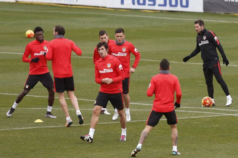 El Atlético de Madrid, durante un entrenamiento