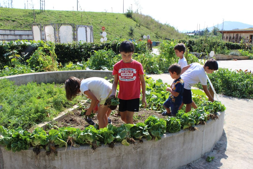 Contacto con la naturaleza en el parque Kutxa Ekogunea