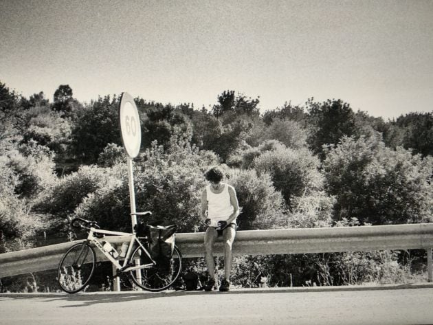 José Juan, en una parada en el camino hacia Fuengirola.