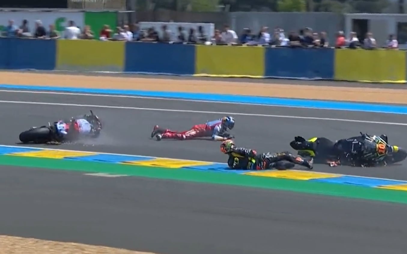 Accidente Alex Márquez y Luca Marini en el GP de Francia MotoGP