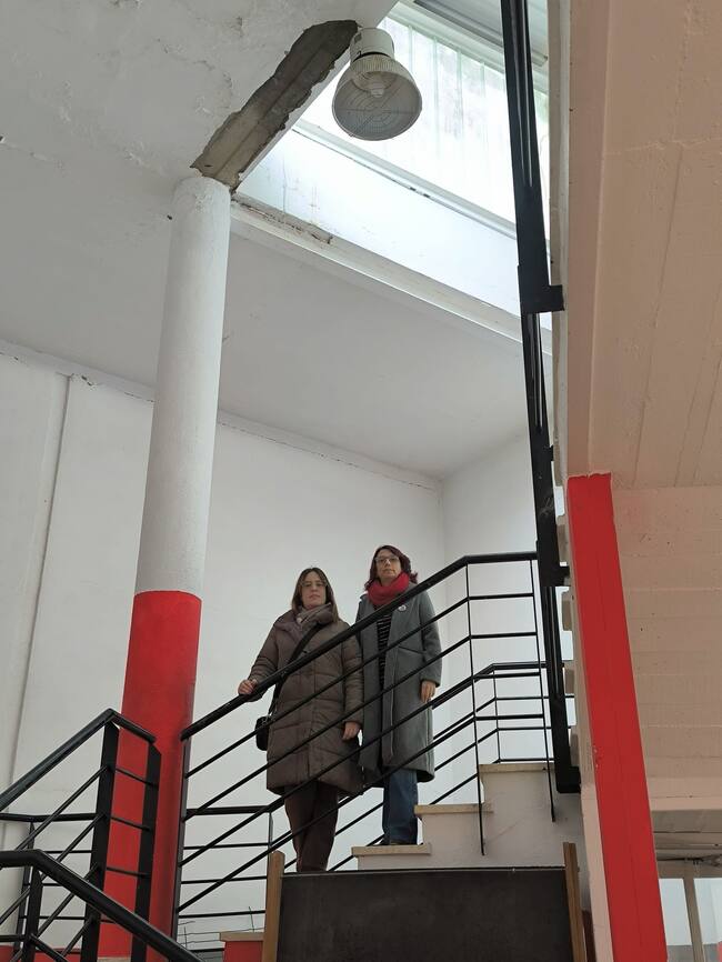 Pabellón Asturias de Villarrobledo durante la visita del grupo municipal socialista