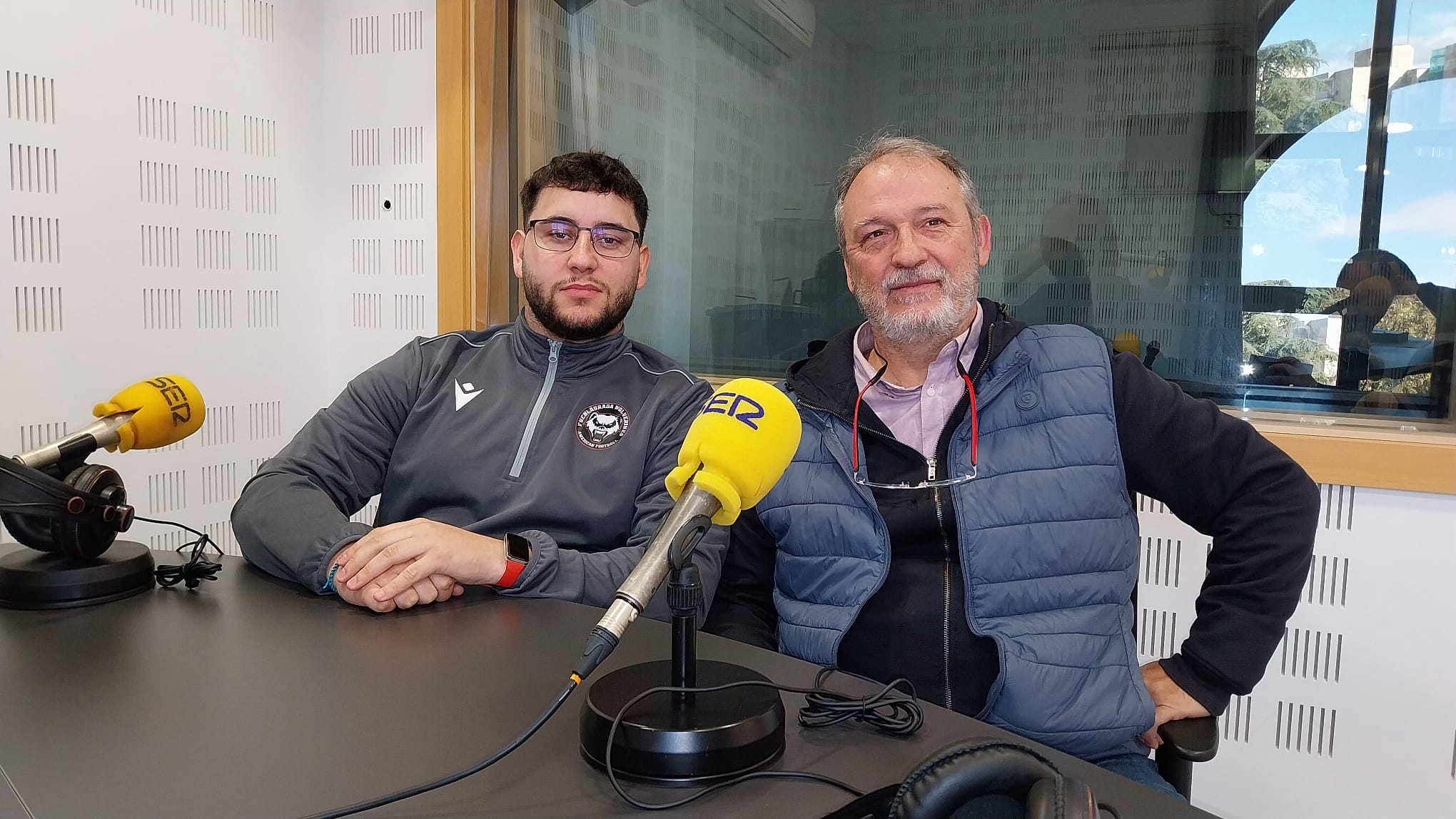 Luismi de Casas, presidente de los Wolverines de Fuenlabrada, y Alejandro Mesa, uno de los entrenadores.