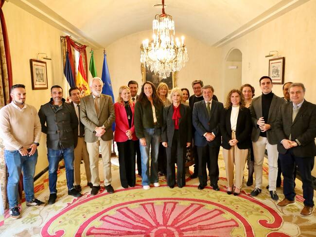 Loles López durante su visita al Ayuntamiento de Jerez este jueves