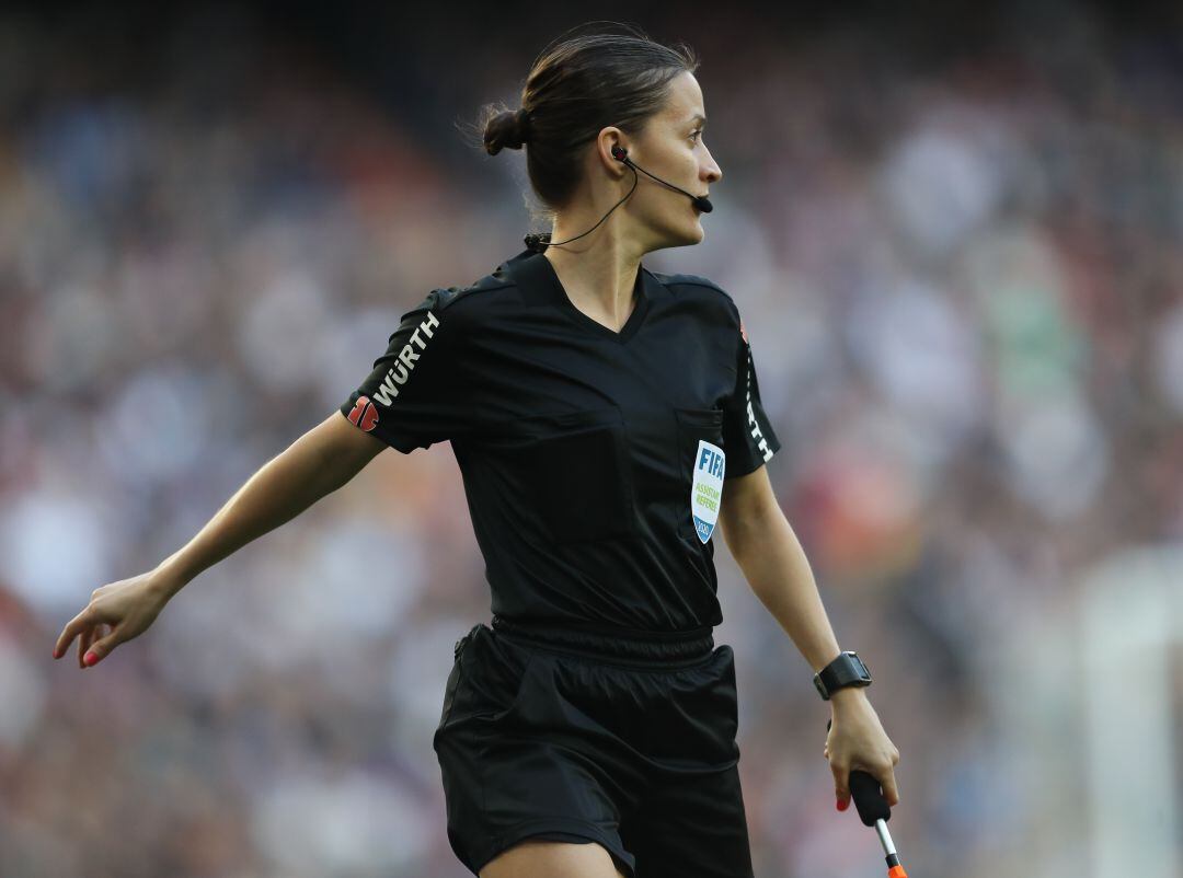 Guadalupe Porras, durante un partido de LaLiga