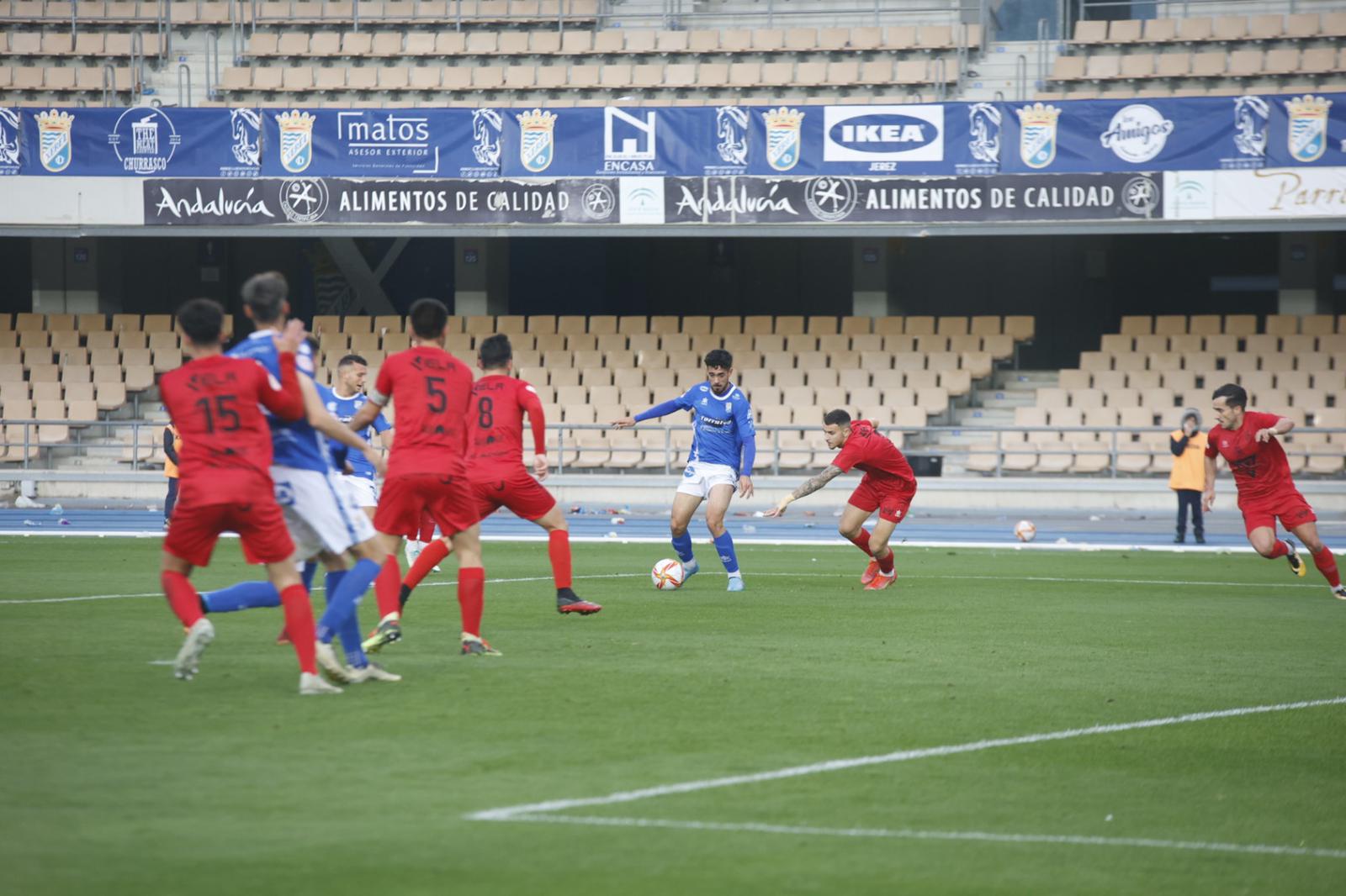 Imagen del partido disputado en Chapín entre el Xerez CD y el Antoniano