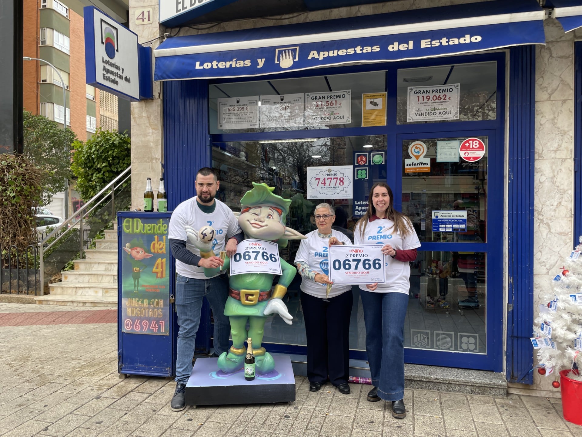 El Duende del 41 reparte un segundo premio de El Niño en Albacete.