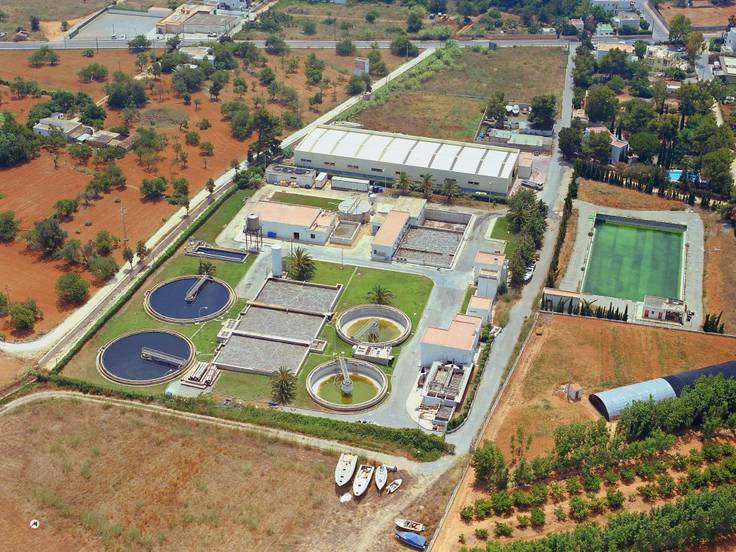 Imagen de la depuradora de Santa Eulària