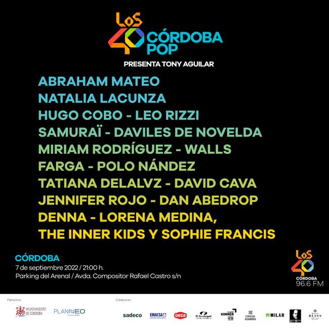 Arte Final Los 40 Córdoba Pop 2022