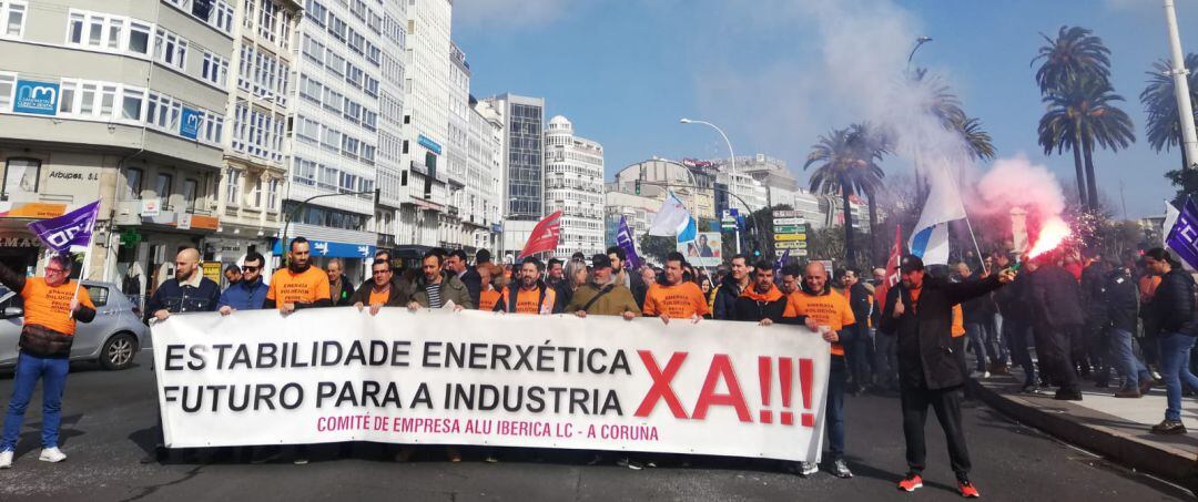 Movilización de los trabajadores de Alu Iberica