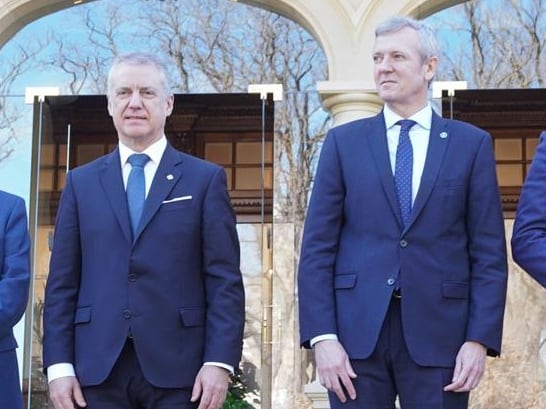 El presidente de Cantabria, Miguel Ángel Revilla; el lehendakari, Iñigo Urkullu; el presidente de la Xunta de Galicia, Alfonso Rueda, y el presidente del Principado de Asturias, Adrián Barbón.- Europa Press