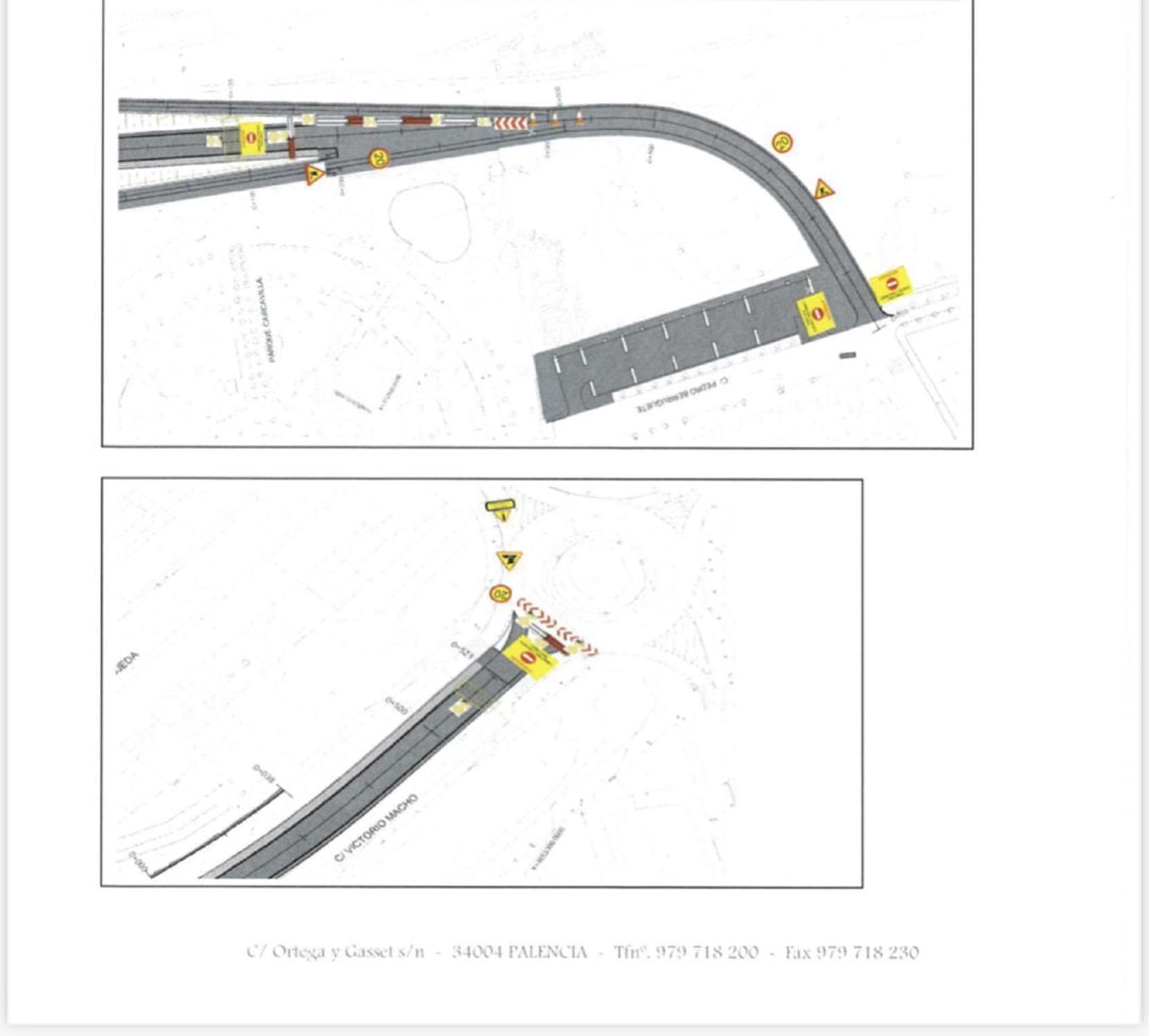 Cortes de tráfico en la pasarela de Los Tres Pasos, en Palencia