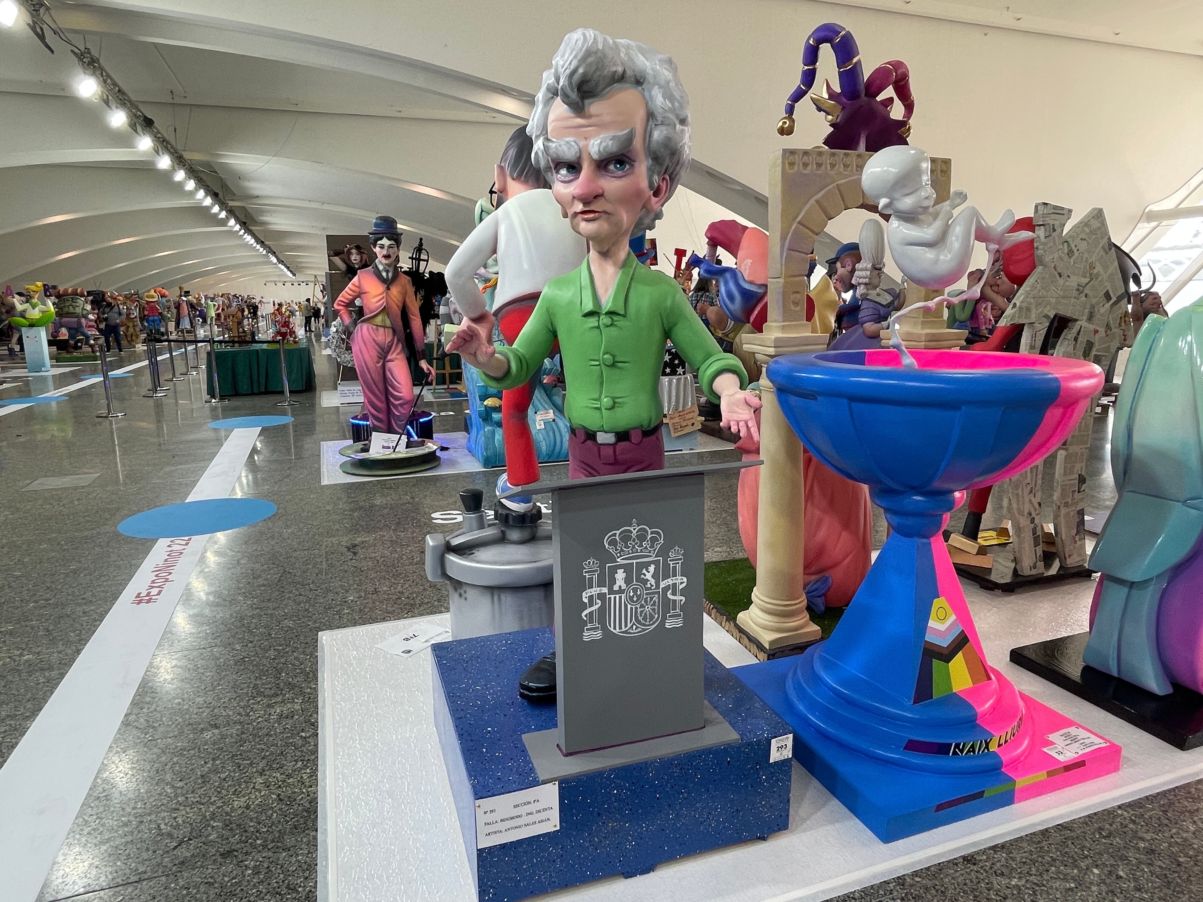 Ninots de las Fallas de València 2022 en la Exposición del Ninot en el Museo de las Ciencias