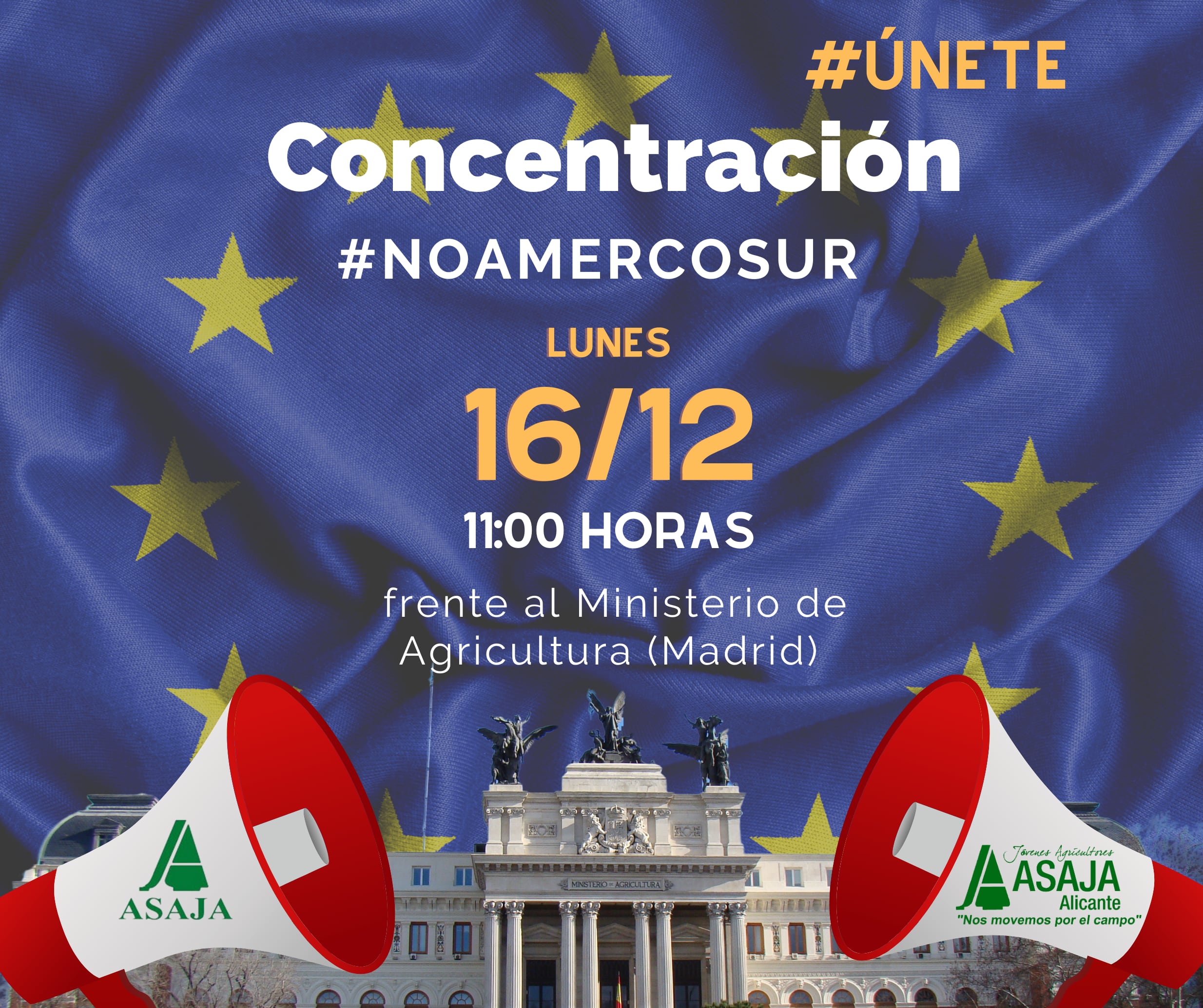 Cartel de la concentración de este lunes 16 de diciembre