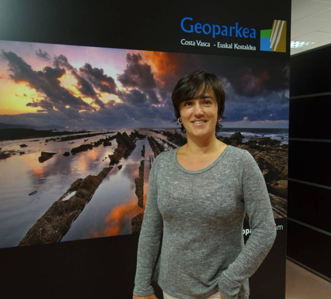 Leire Barriuso en la responsable del Geoparque de la Costa Vasca