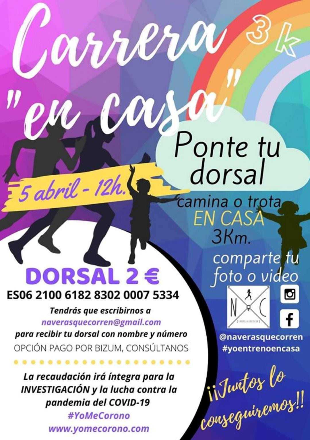 Cartel que promociona la iniciativa solidaria Carrera en casa