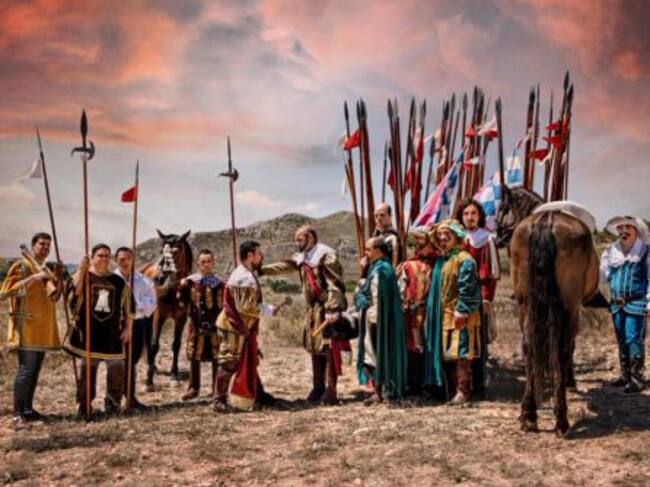 Representación del cuadro "La rendición de Breda" de Velázquez