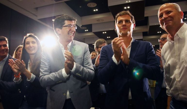 En Málaga, el presidente de Ciudadanos (Cs), Albert Rivera, interviene en un acto