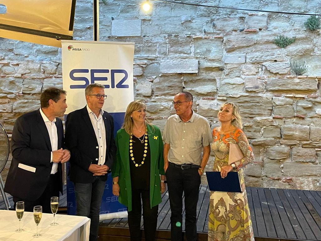 Cloenda d''Empresaris' de Ràdio Lleida. D'esquerra a dreta: Jordi Finazzi, Joan Talarn, Violant Cervera, Miquel Pueyo i Núria Camps