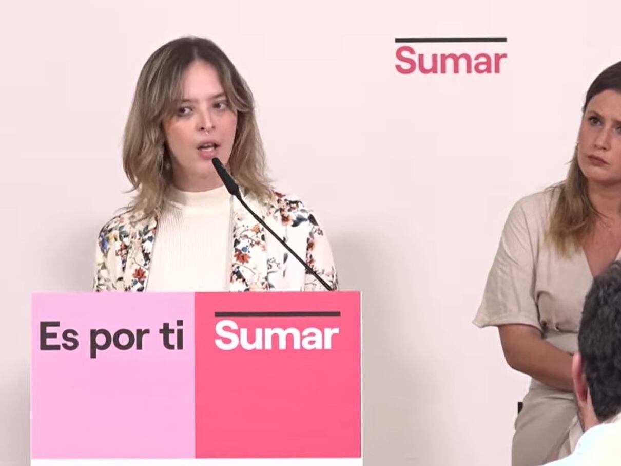 Elisabeth Duval durante la presentación del programa electoral de Sumar.