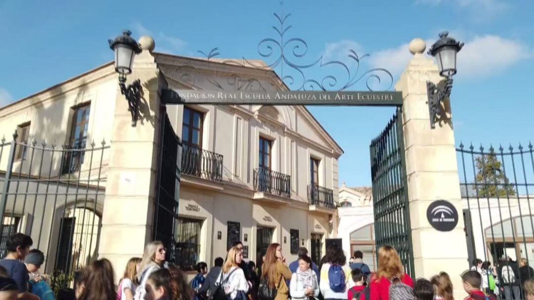 Acceso a la Real Escuela Andaluza del Arte Ecuestre en Jerez