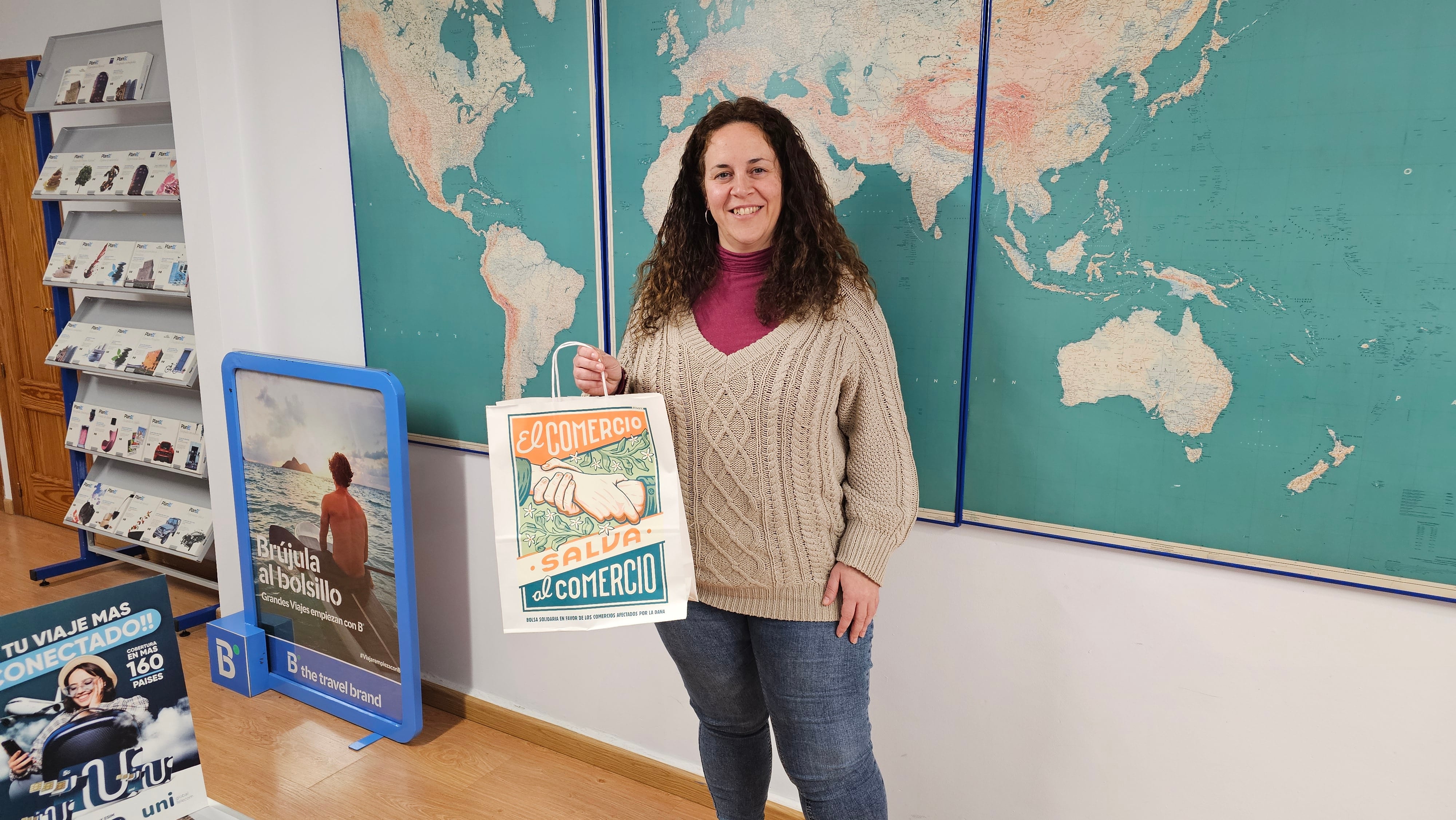 Comerciante con la bolsa de la campaña