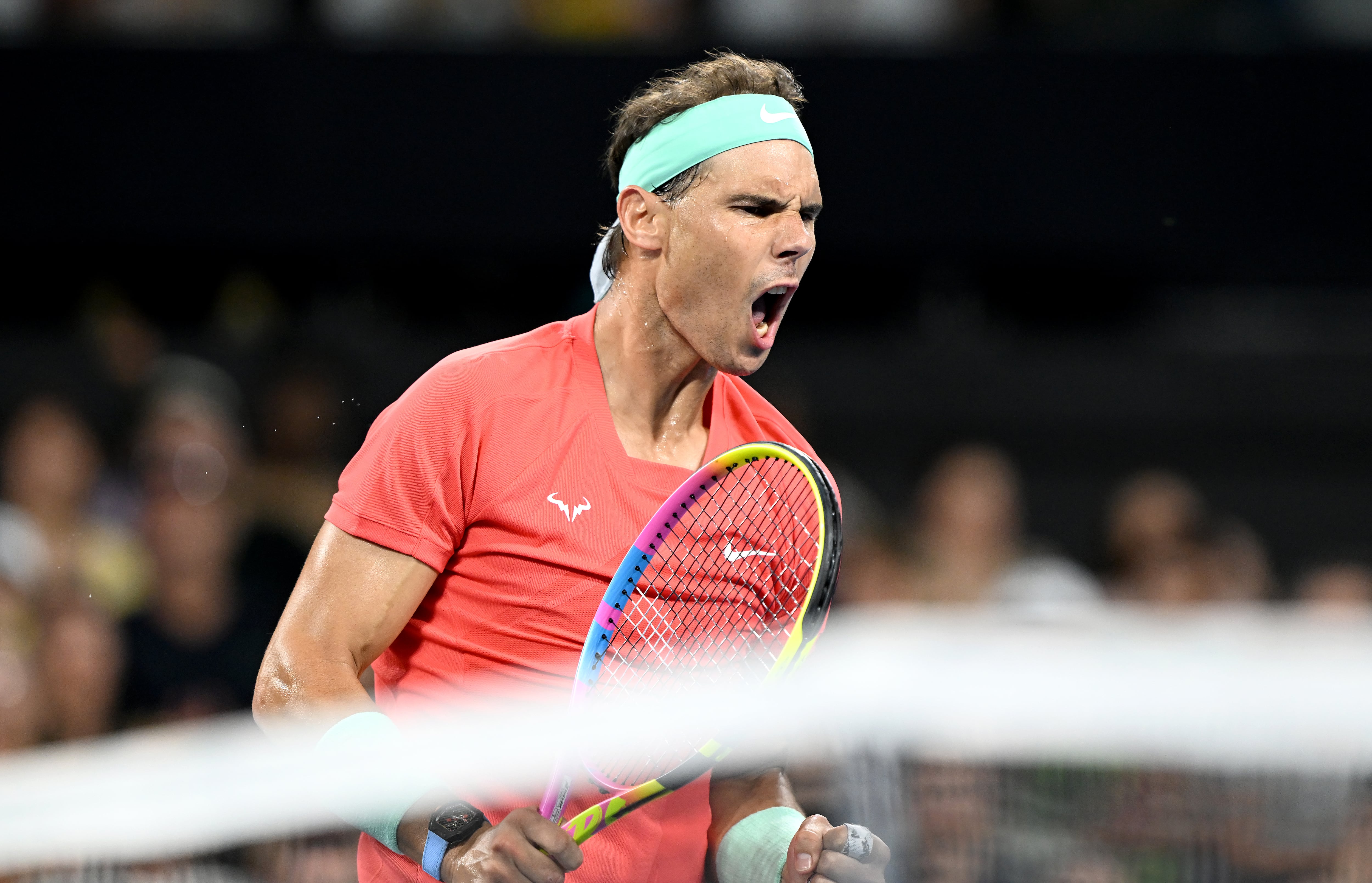 Nadal celebra un punto durante el partido. 