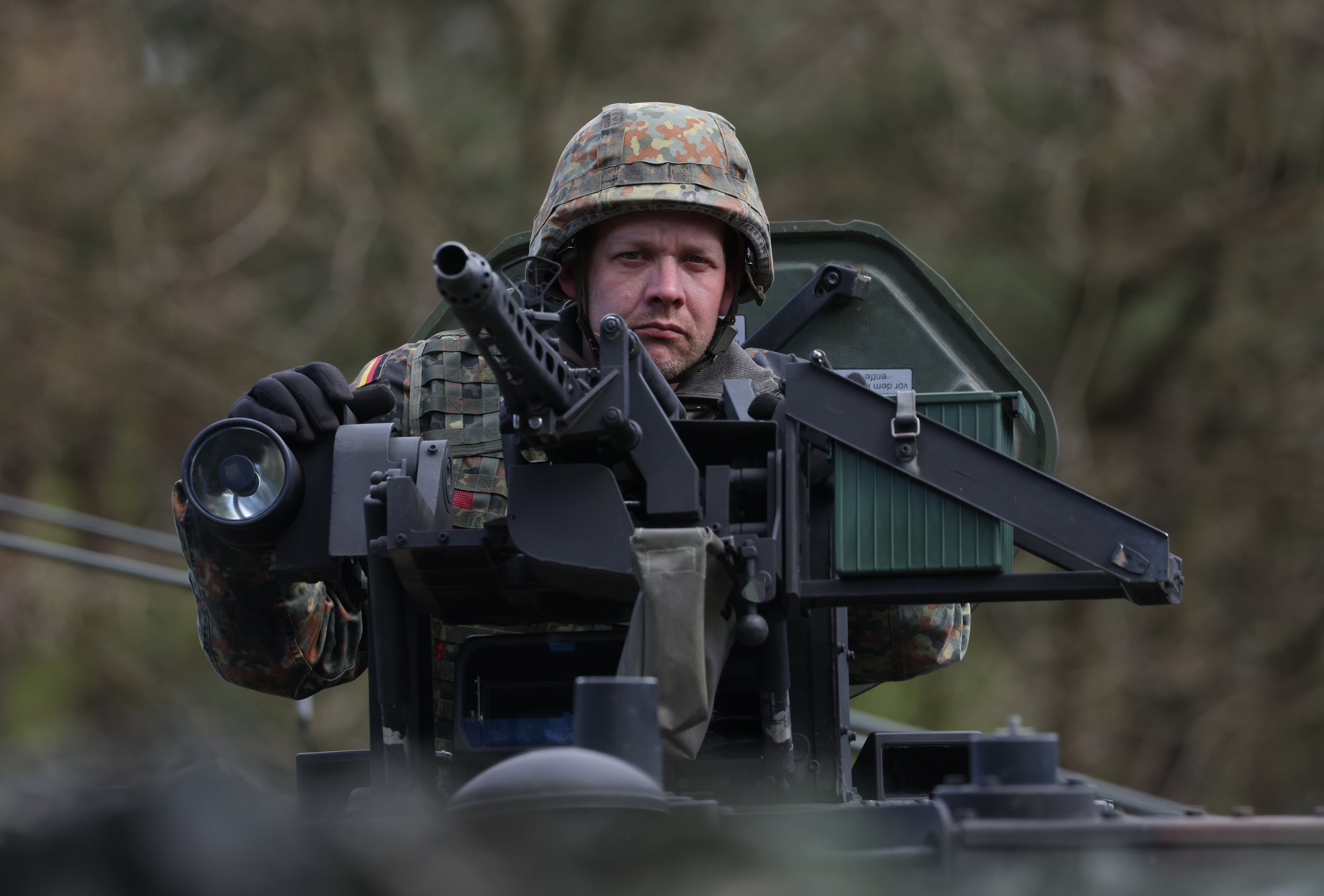 Un soldado alemán en ejercicio militar realizado en Münster el pasado 18 de abril