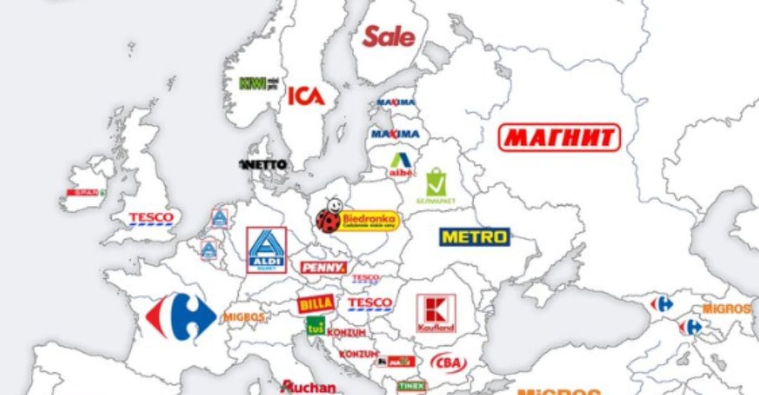 El mapa de la discordia con los supermercados por países