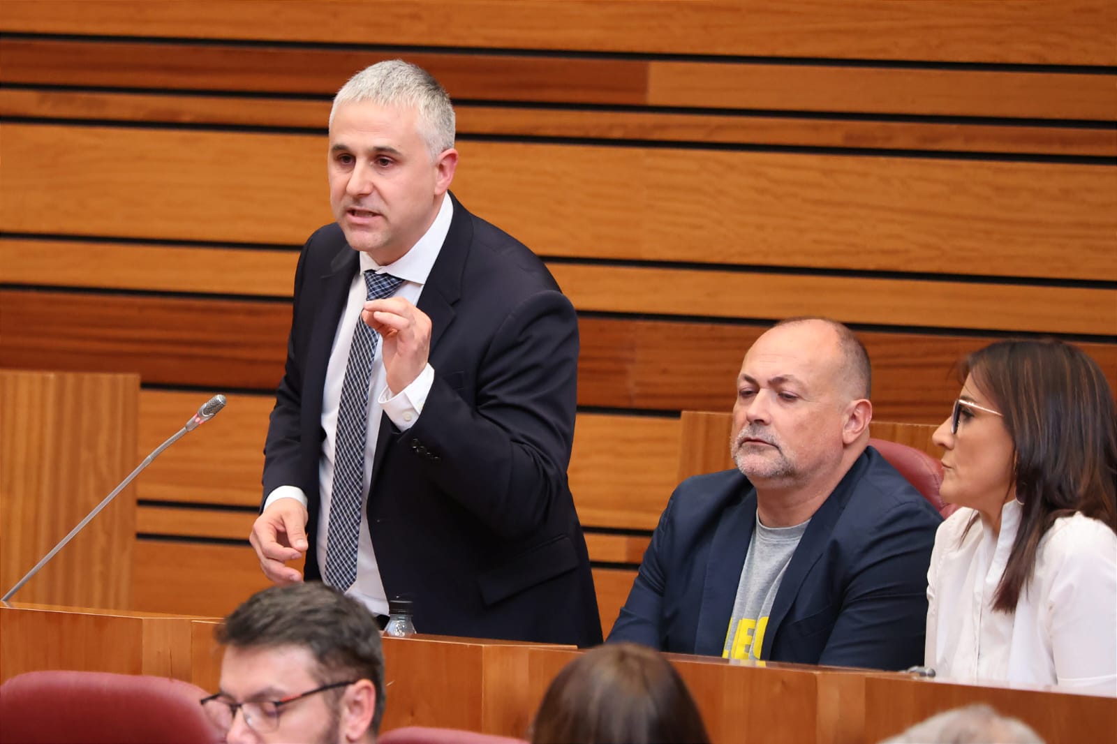 Rubén Illera, procurador socialista por Palencia, durante su intervención en el Pleno de las Cortes