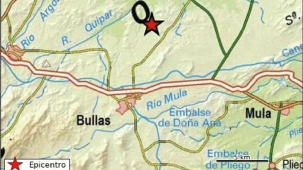 Se registra un terremoto en Bullas de 3.6 grados