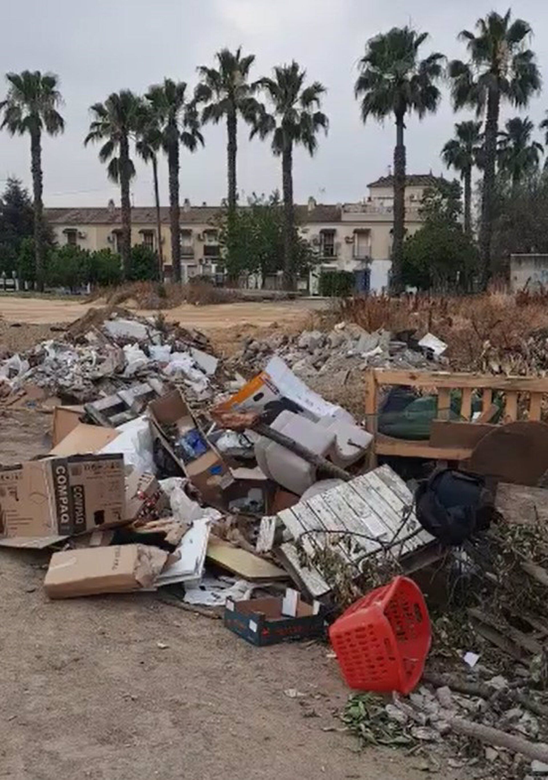 Entorno del dolmen de Montelirio con residuos acumulados