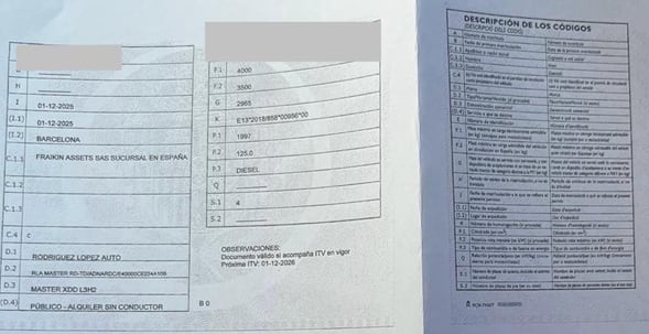 Ficha técnica de la ambulancia