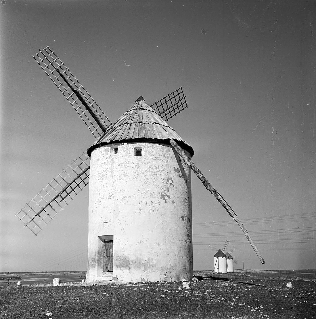 Molino de viento de Mota del Cuervo (Cuenca) en 1967.